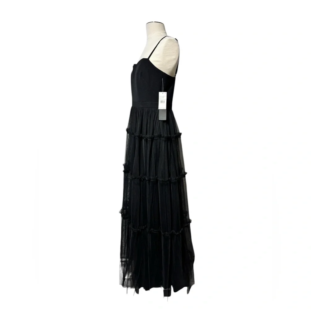 Adrianna Papell Women's Ruffle Tiered Mesh Sleeveless Gown in size 10 - Picture 4 of 11